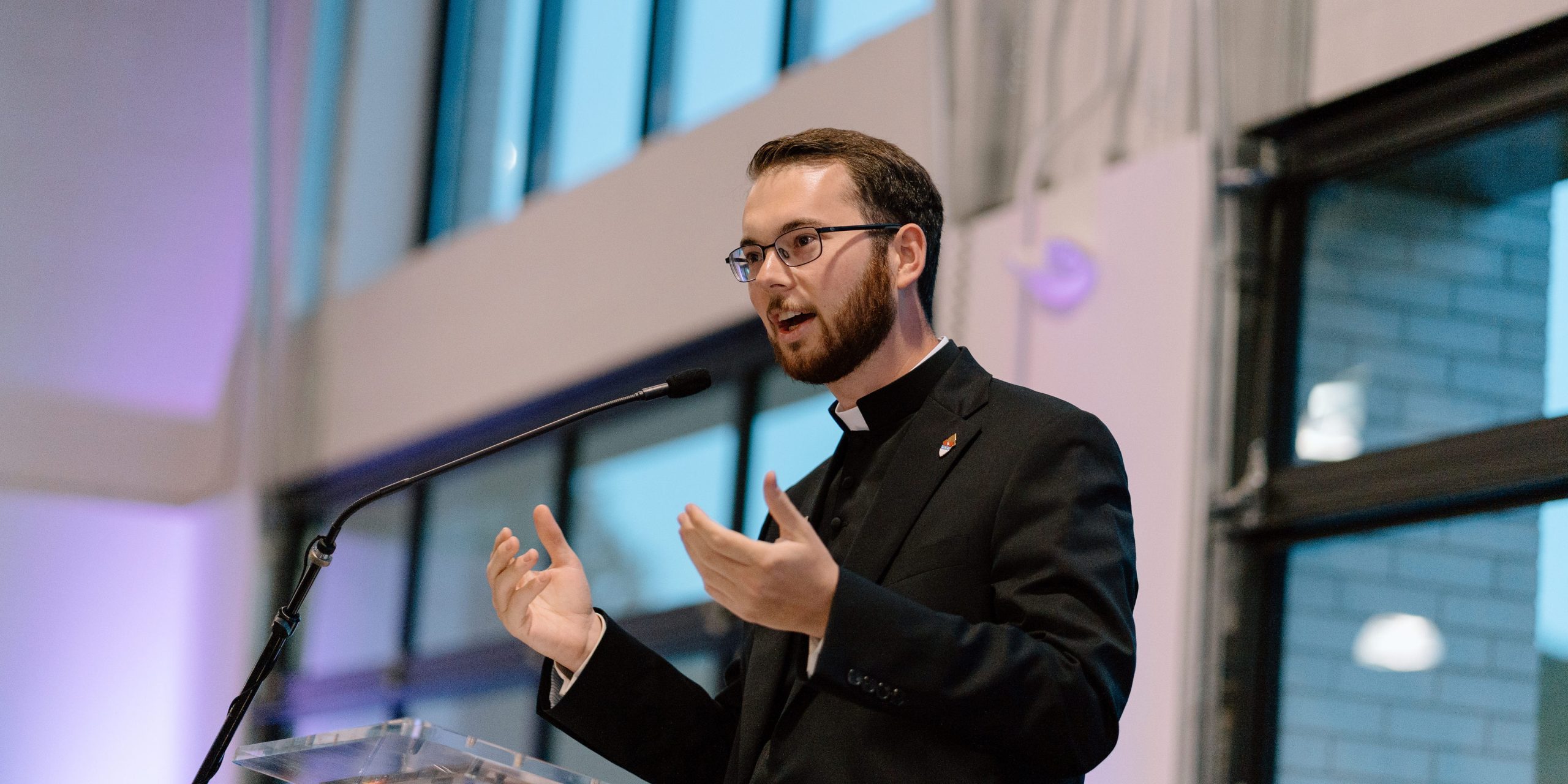 Father Luke Wilgenbusch speaking