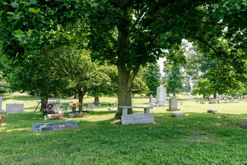 Traditional burial plots at Calvary Cemetery