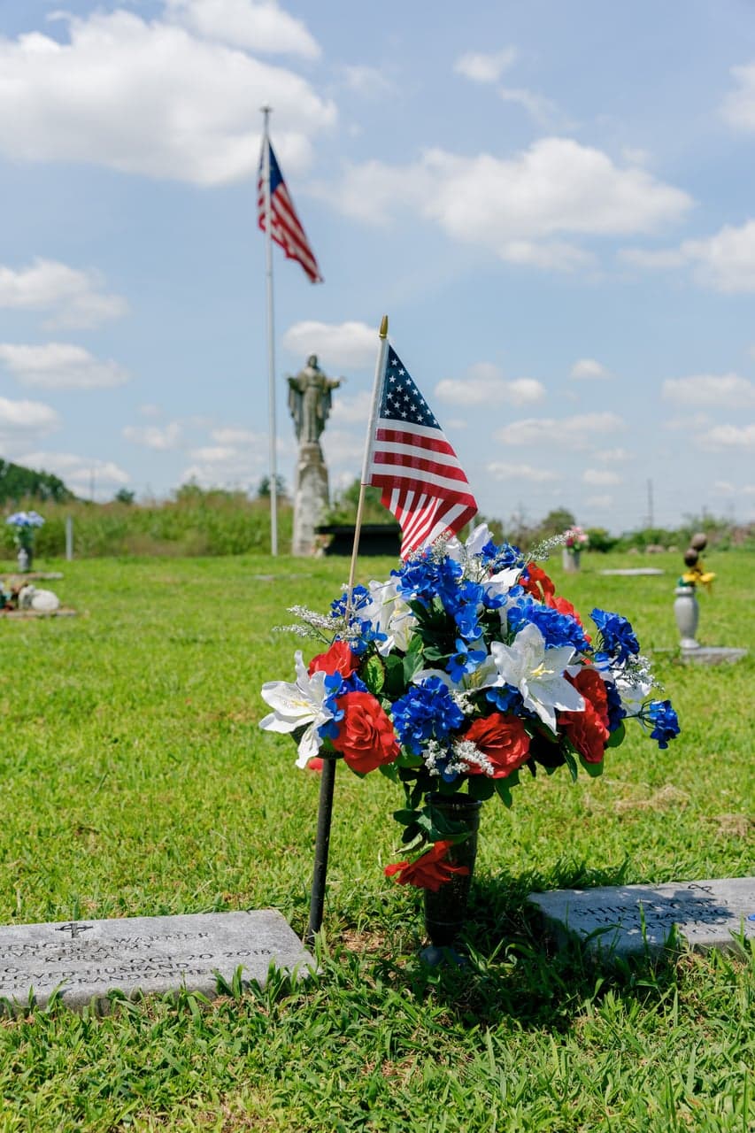 Veterans section at Calvary Cemetery