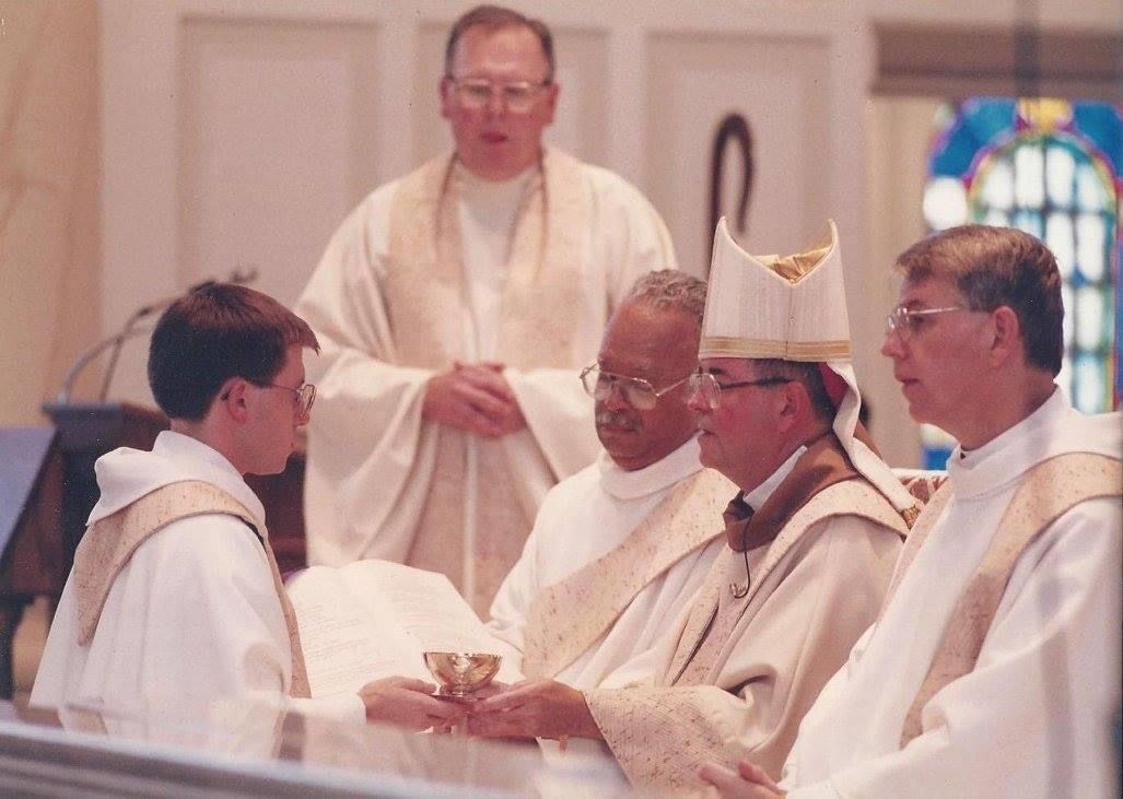 Bishop Spalding blessing during a liturgy